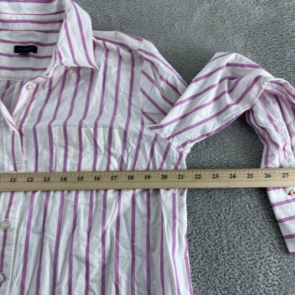 Talbots Womens Pink & Blue Striped Button Down Cotton Shirt L 3682 - Picture 6 of 8